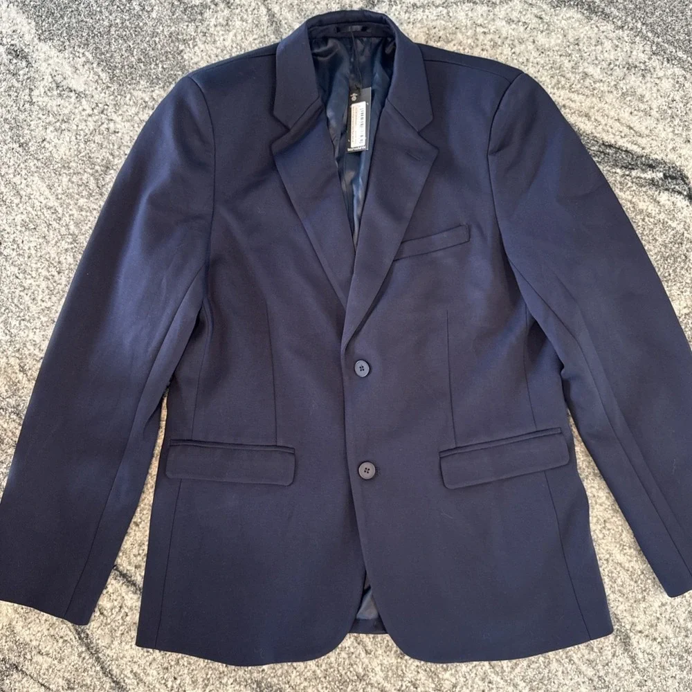Boohoo Man Single Breasted Blazer Suit Jacket Mens Size 42 Skinny Fit Navy #770